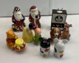 Salt & Pepper Sets- Santas, Snow White & Dopey, Winnie the Pooh & Honey, Lady & Tramp, Mickey Mouse