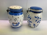 2 Ceramic Lidded Canisters