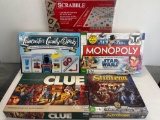 Board Games- Scrabble, Monopoly, Clue, Stratego and Lancaster County-Opoly