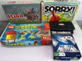 Games Lot- Risk, Sorry, Tri-Ominoes, Boggle and Lego Creator