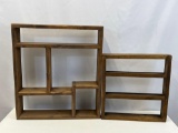 2 Wood Display Shelves