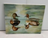 Watercolor Painting of Ducks on Water