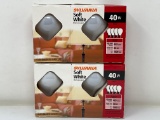 2 Packs of Sylvania 40W Soft White Light Bulbs- 4 Per Box