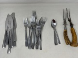 Cambridge Flatware and 2 Antler Handled Meat Forks