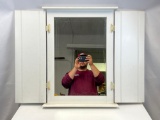 2-Door Wall Cabinet Revealing Wall Mirror