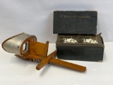 Stereoptic Viewer, Box of 72 Perfect Stereotypes by H.C. White & Co. and Box of Other Slides