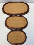 3 Wood & Cork Hot Pads in Various Sizes