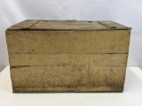 Wooden Box with Hinged Lid in Cream Paint