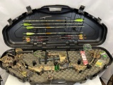Fred Bear Vapor 300 Compound Bow with Arrows, Arm Guard, String Silencers, Monkey Tails & Hard Case