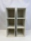 2 White Wooden 3-Compartment Storage Cabinets