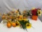 Artificial Flower Arrangements, Artificial Loose Flowers, Gourds, Raffia