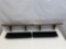 2 Pairs of Wall Shelves- Wood with Supports and Black