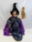 Witch Doll in Black Hat with Purple Cape