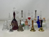 Large Lot of Glass, China and Metal Bells- Approx. 20