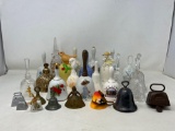 Large Lot of Glass, China and Metal Bells- Approx. 30