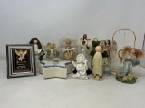 Angels Lot- Figures, Star Box, Framed Saying, Ornaments, Wind Chimes, More