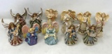 11 Angel Figures- Most Playing Instruments, One with Banner