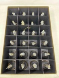 Set of 24 Gold on Crystal Christmas Bell Ornaments in Original Box