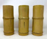 3 Bamboo look Ceramic TIKI Cups by Paul Marshall, Made in Japan