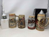 4 Beer Steins and Bell