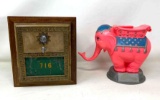 Elephant Mechanical Bank and Postal Box Bank 