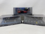 3 Model Cars in Display Cases- Batman #5, Batman the Animated Series, The Dark Knight