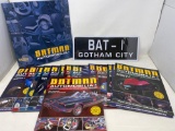 Batman Lot- Grouping of 15+ Batman Automobilia Magazines and Sign 