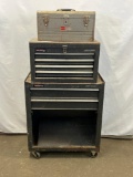 3 Craftsman Tool Boxes- Gray Rolling with Drawers, Gray 4-Drawer and Silver Tool Carrier