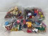 4 Bags of Plastic Toys- Fencing, Animals, More