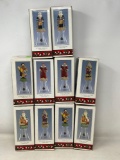 10 Novelino Christmas Thru the Ages Santa Bells with Boxes