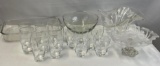 Glassware Grouping- Baking Dish, Cups, Pedestal Bowls