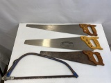 3 Hand Saws and Bow Saw