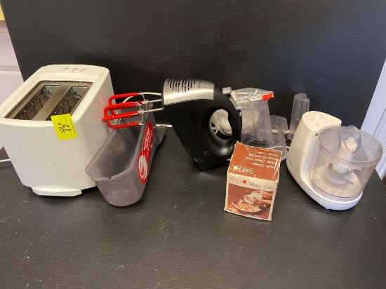 2-Slice Toaster, Hamilton Beach Hand Mixer, Multi-Grater and Small Electric Food Processor