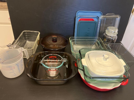 Baking Dishes, Pans, Measuring Cups, Lidded Casserole and Lidded Canister
