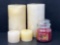 4 Pillar Candles- 2 Large & 2 Small and American Home Jar Candle 