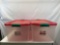 2 Homz Storage Clear Totes with Red Lids