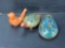 Southwest/Native American Type Terra Cotta Whistles- Bird, Turtle and Egg-Shaped