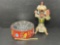 Antiquan Miniature Small Steel Drum and Kachina Type Figure