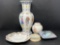 Oriental Vase, Lidded Ginger Jar, Ikebana Vase, China Plate and Marble Frame
