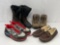 Good Condition Footwear: 4 Pairs of Men's Shoes- Boots, Moccasins, Hikers, Sneakers