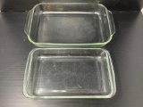 2 Pyrex 9 x 13 Clear Glass Baking Dishes