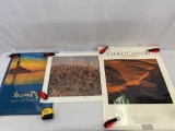 3 Unframed Posters- Monet, Custer's Last Stand and Chaco Canyon
