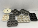 7 Metal Cupcake/Muffin Tins and Bundt Pan