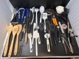 Kitchen Utensils- Wooden Spoons, Jar Opener, Slotted Spoons, Spatulas, Measuring Cups, Pizza Cutter