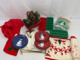 Holiday Table Runners, Candy Molds, Lace Angel, Door Wreath Holders, Snowman Plates, More