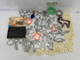 Large Lot of Metal & Plastic Cookie Cutters- Various Shapes