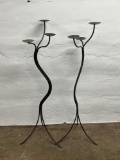 2 Wrought Iron Candle Stands