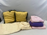 Pillows, Curtain Set, 3 Blankets