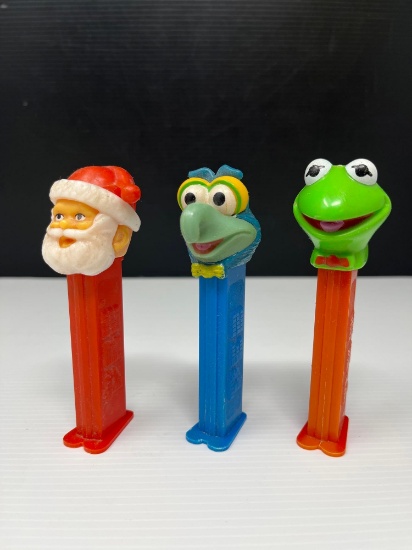 PEZ Dispensers- Santa, Gonzo and Kermit the Frog