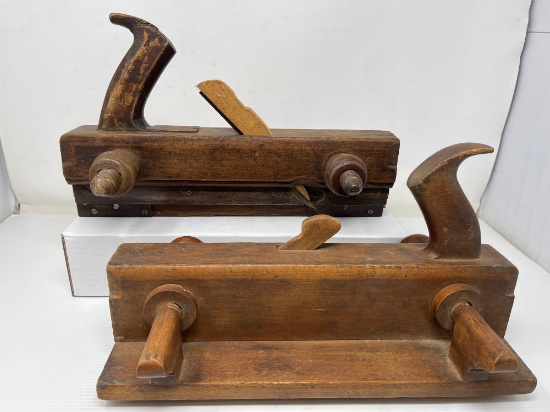 2 Antique Wooden Plough Hand Planes
